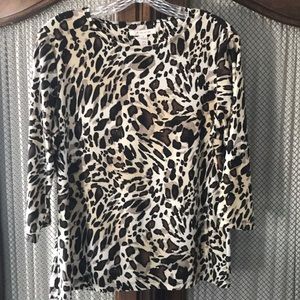 JM Collection animal print top